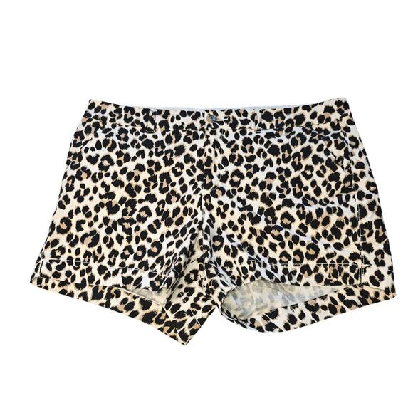 Old Navy Shorts Womens 14 Leopard Animal Print Mid Rise Everyday Short Summer - Picture 1 of 11